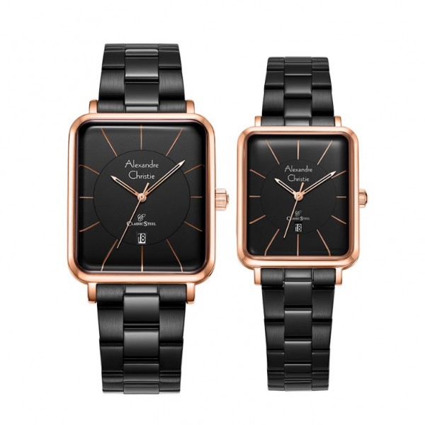 Alexandre Christie AC 8662 Rosegold Black Couple